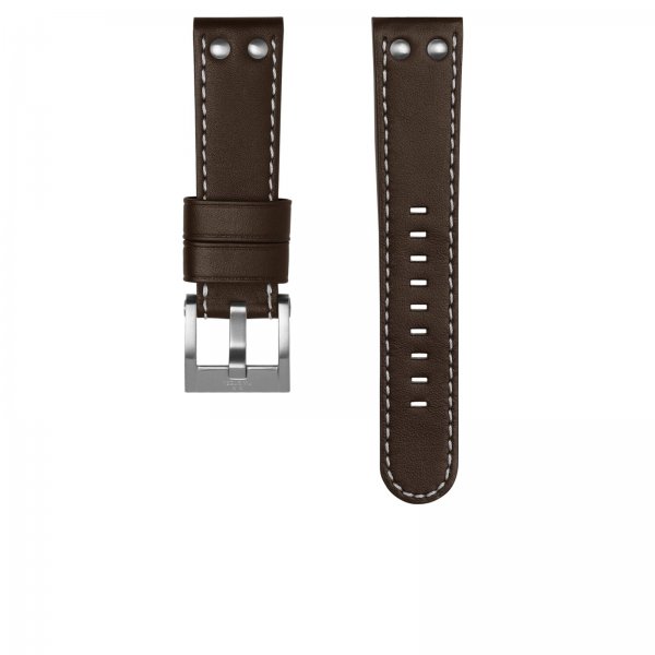 TW Steel Strap Brown Leather White stitches 22 mm